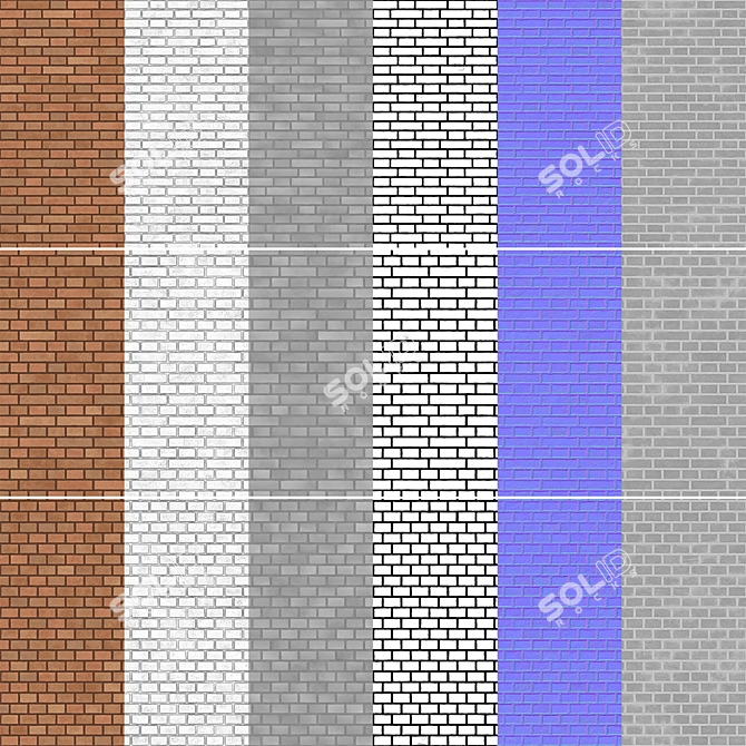 Seamless Brick Texture Set 3D model image 6