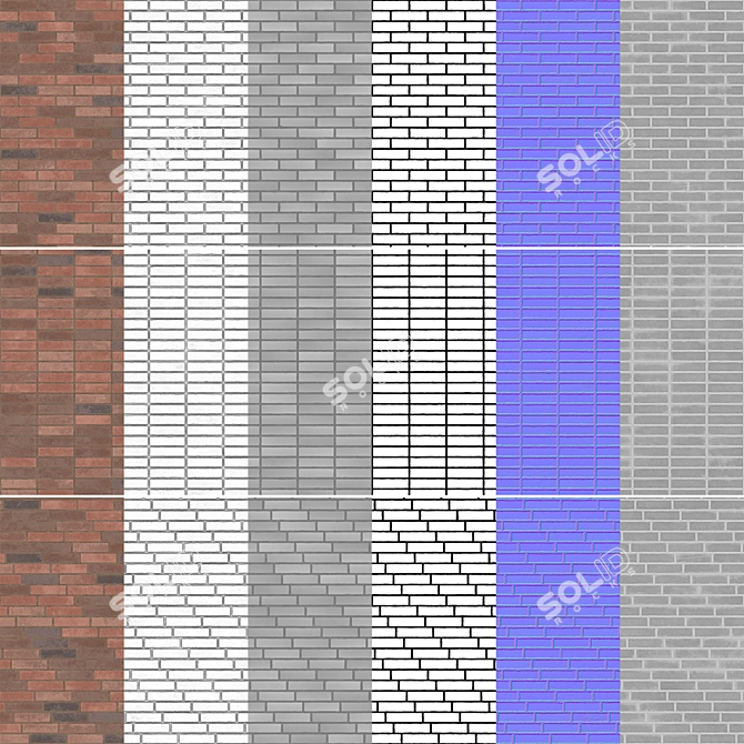 Seamless Brick Texture Pack 3D model image 5