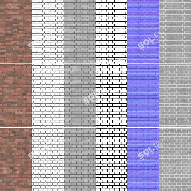 Seamless Brick Texture Pack 3D model image 6