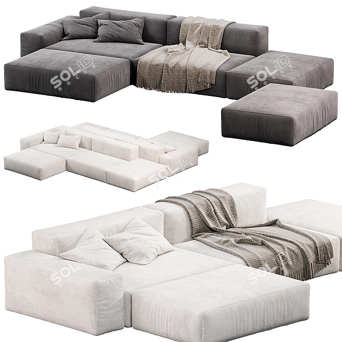 Modular Neowall Lounge Sofa N2 3D model image 2