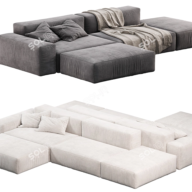Modular Neowall Lounge Sofa N2 3D model image 3