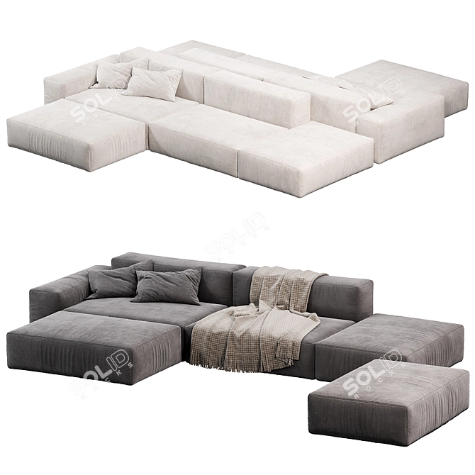 Modular Neowall Lounge Sofa N2 3D model image 4