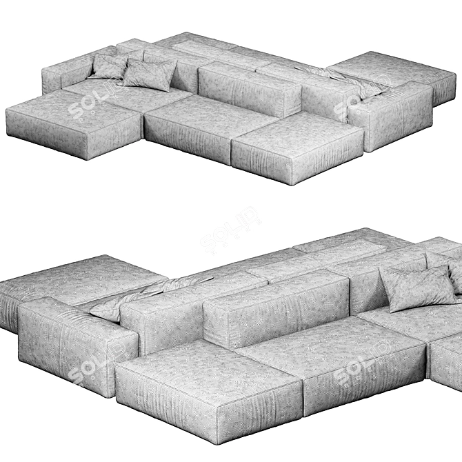 Modular Neowall Lounge Sofa N2 3D model image 5