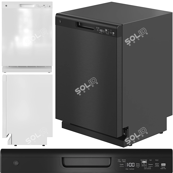 GE Appliance Bundle Black White 3D model image 4