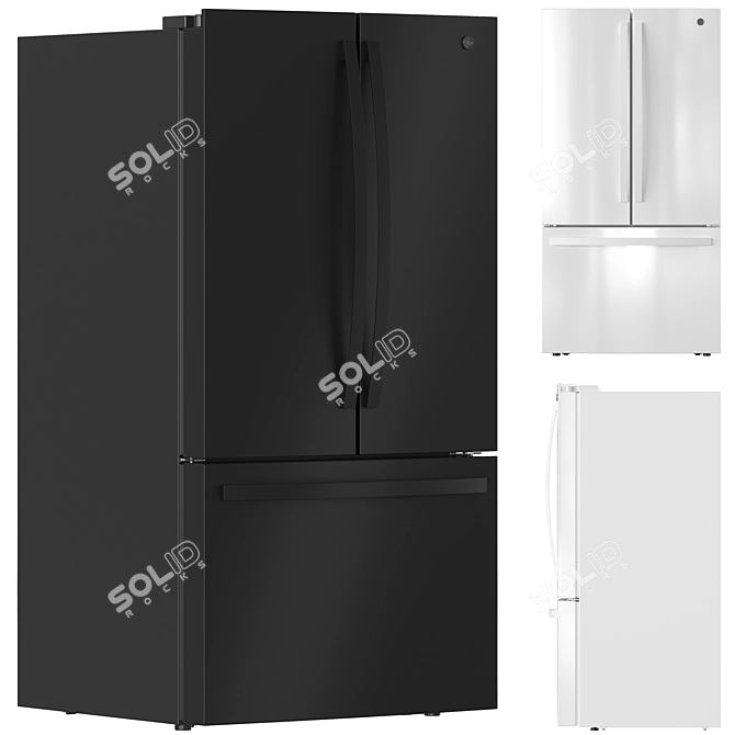 GE Appliance Bundle Black White 3D model image 5