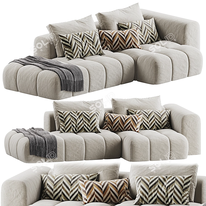 Modern Shamara Sofa Set: Multicolor Options 3D model image 6