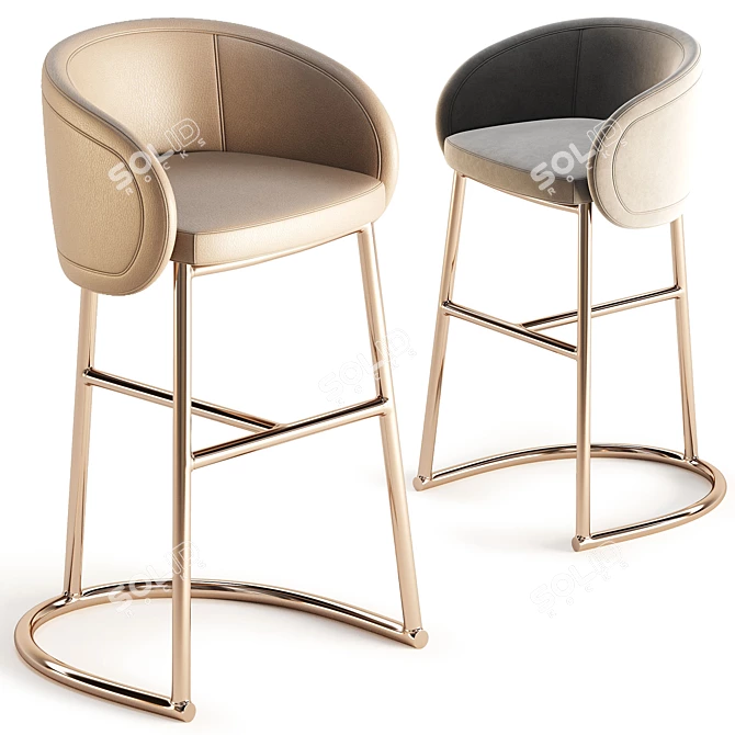 Elegant Visionnaire Sunny Stool 3D model image 1