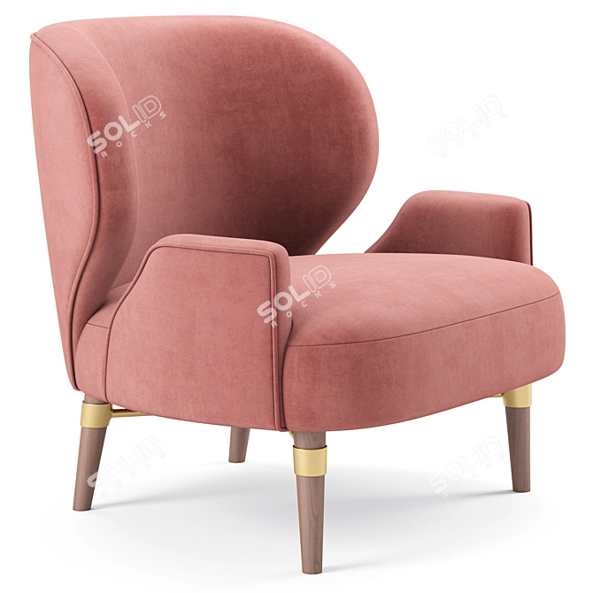 Luxurious Louis I Armchair: V-Ray Model 3D model image 2