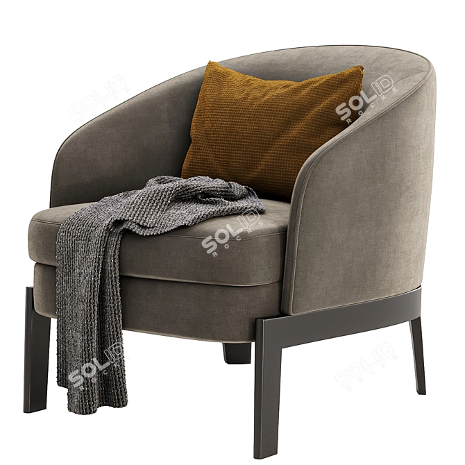 Elegant Concorde Armchair in 3 Colors 3D model image 4