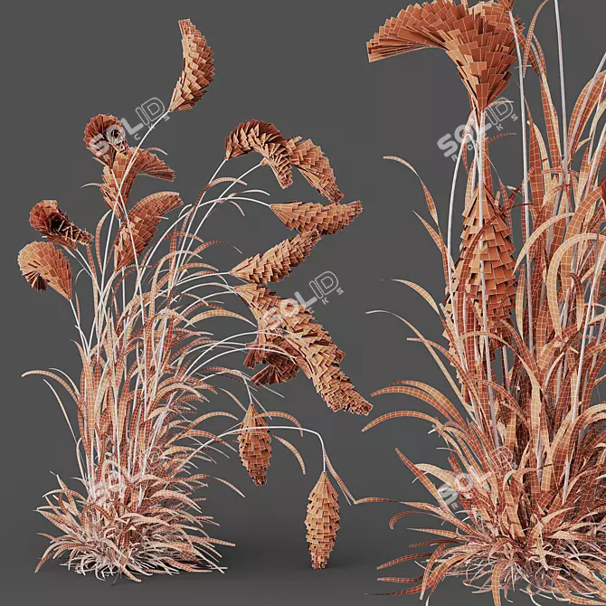 Foxtail Barley HQ Plants Pack 3D model image 5