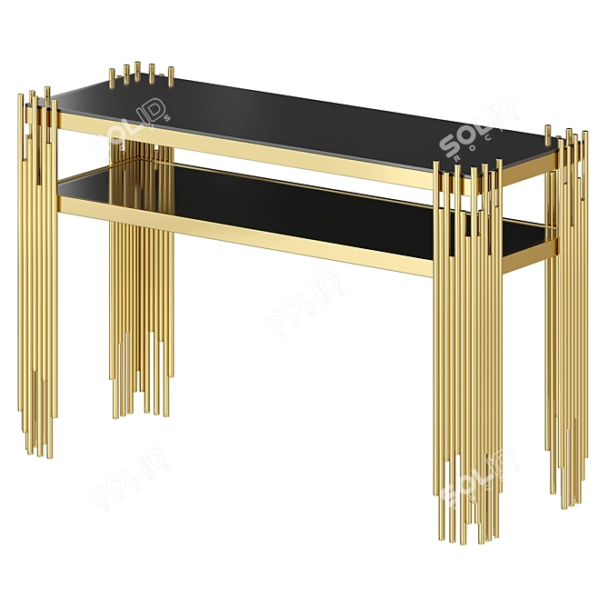 Modern Black Faux Marble Console 3D model image 1