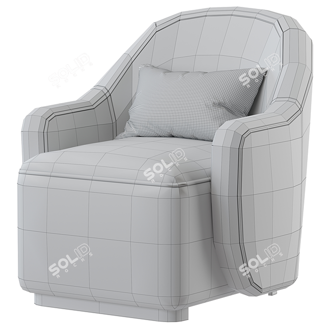 Modern Black Armchair 3D Model 3D model image 4