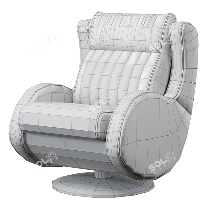 Bespoke Vintage Armchair Delon 3D model image 4