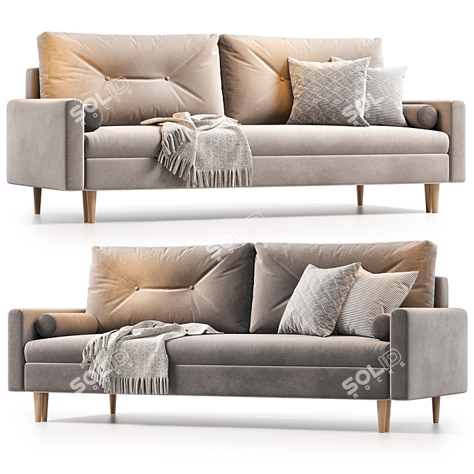 Numo Velvet Grafit Sofa 3Ds 3D model image 1