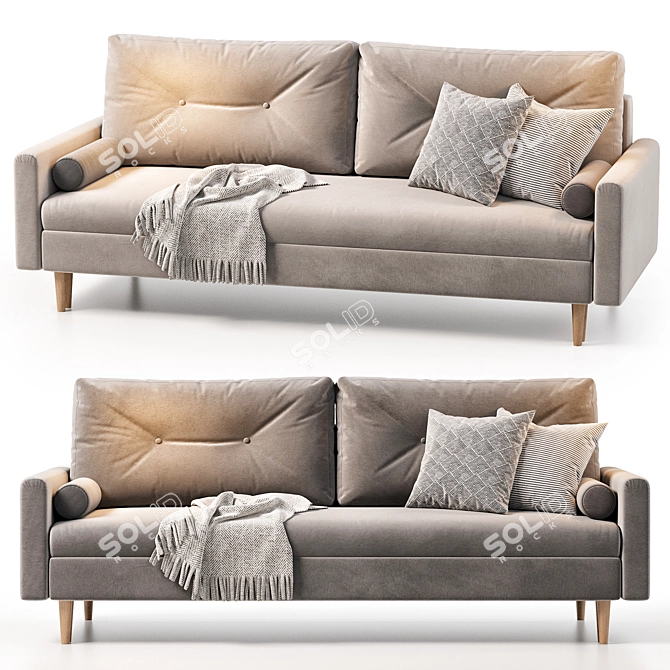 Numo Velvet Grafit Sofa 3Ds 3D model image 2