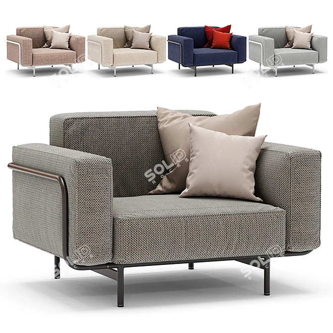 Modern Armchair Design with Textures 3D model image 1