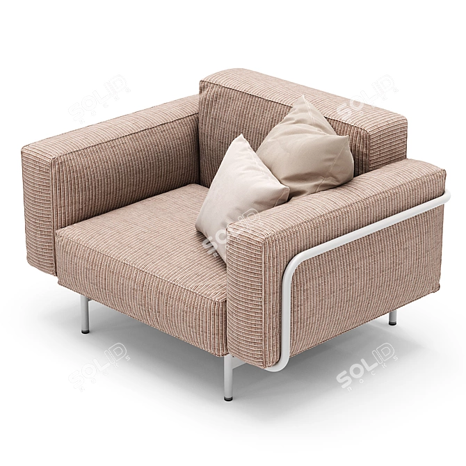 Modern Armchair Design with Textures 3D model image 2