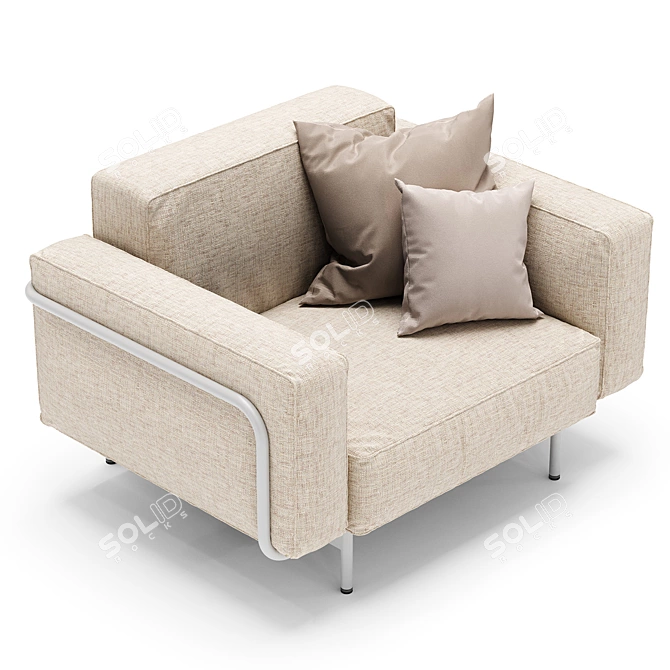 Modern Armchair Design with Textures 3D model image 3