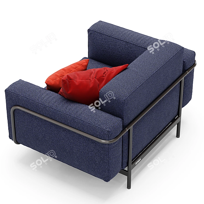 Modern Armchair Design with Textures 3D model image 4