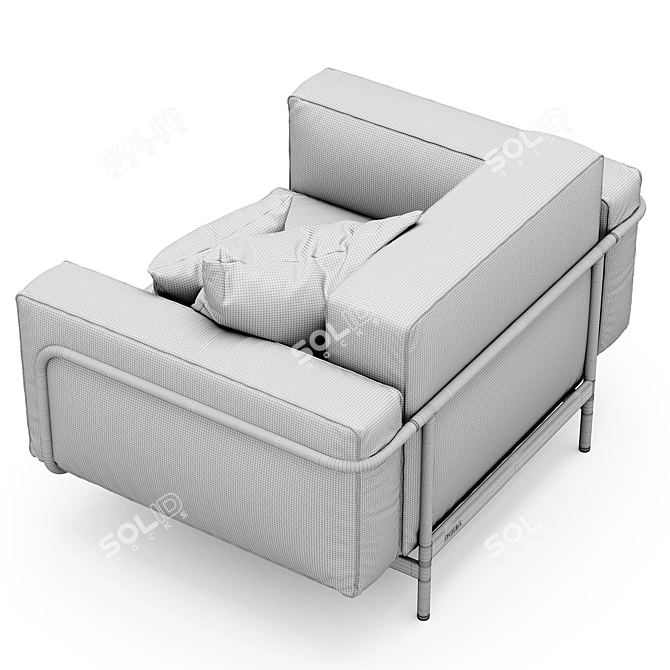 Modern Armchair Design with Textures 3D model image 6