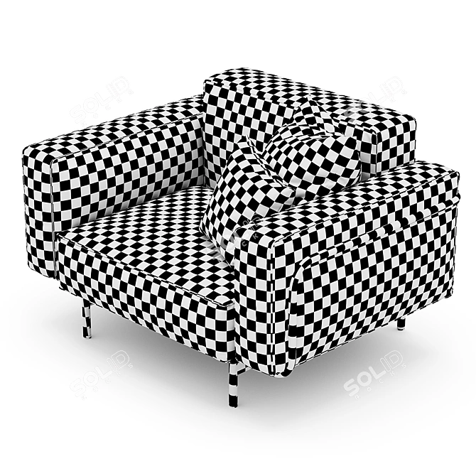 Modern Armchair Design with Textures 3D model image 7