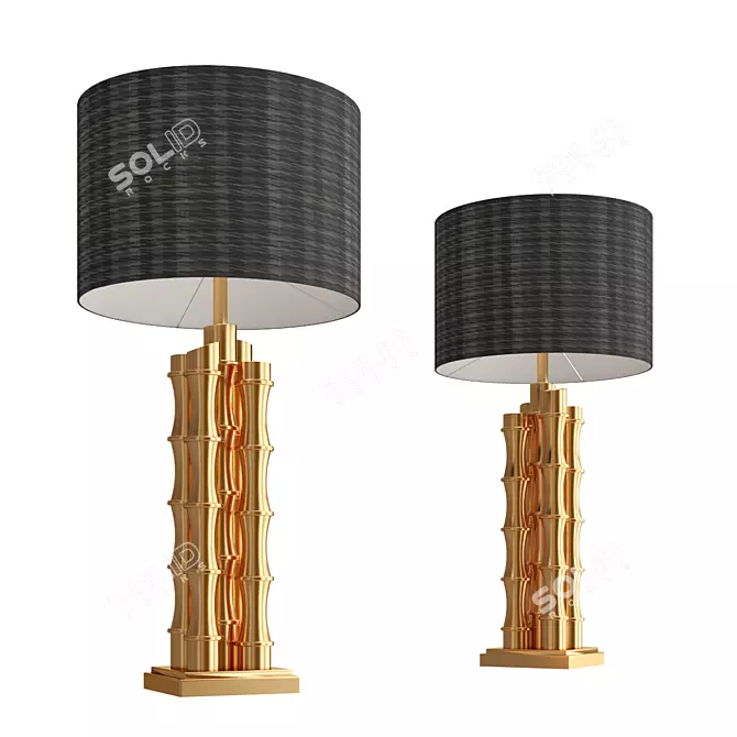 Elegant Brass Table Lamp 3D model image 1