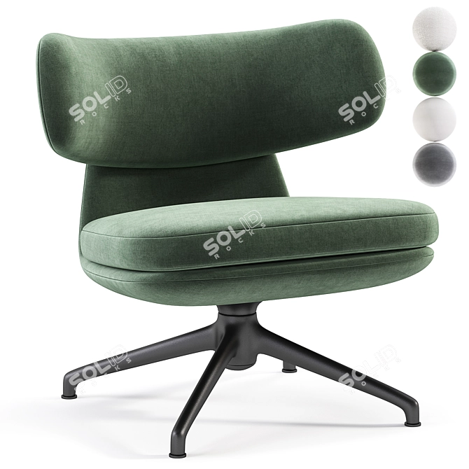 Molteni Piccadilly Swivel Armchair 3D model image 1