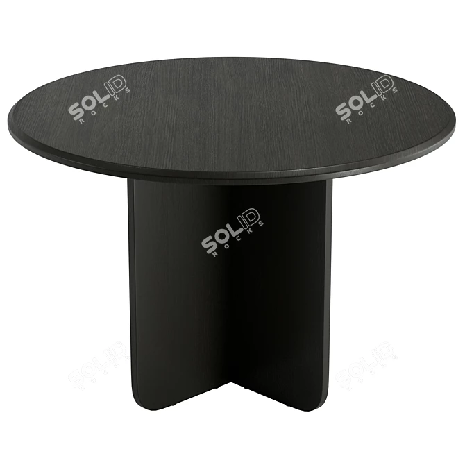 Modern Round Dining Table with UV Unwrapped Textures 3D model image 5