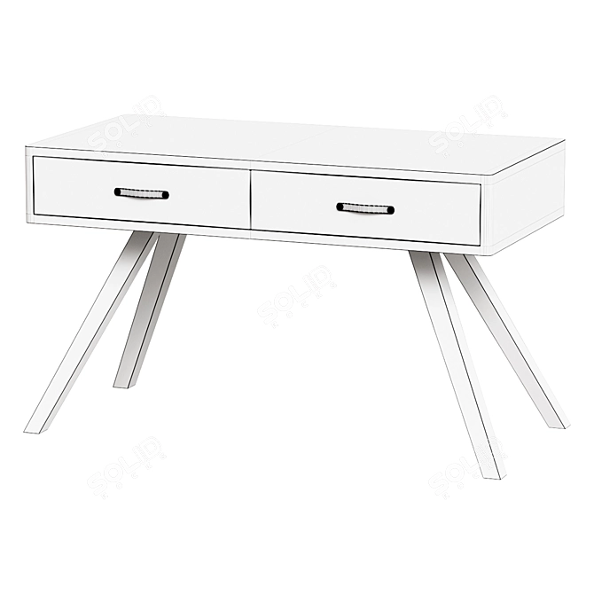 Maxine Concrete Writing Desk, Gray 3D model image 2