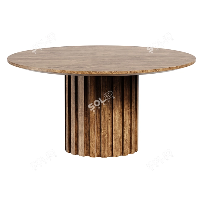 Sanjaya 47" Round Walnut Table 3D model image 1