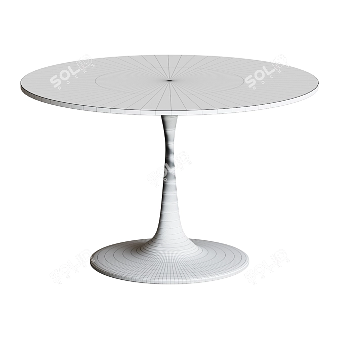 Elegant Pedestal Glass Marble Table 3D model image 2