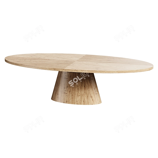 Europa 90 Oak Dining Table 3D model image 1