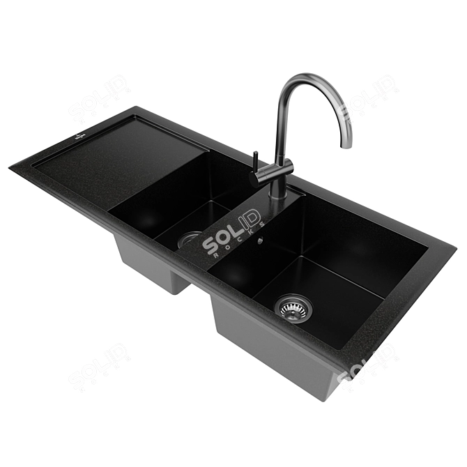 Sleek Ceramic Sink by Villeroy 3D model image 2