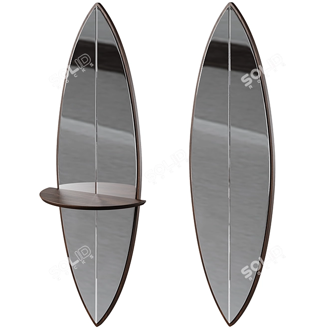  Sleek Surf Wall Mirror 3D model image 1