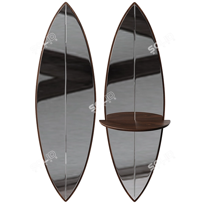  Sleek Surf Wall Mirror 3D model image 2