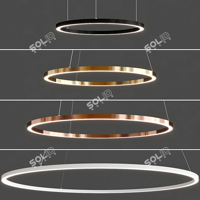 Sleek LED Tour Pendant Light 3D model image 3