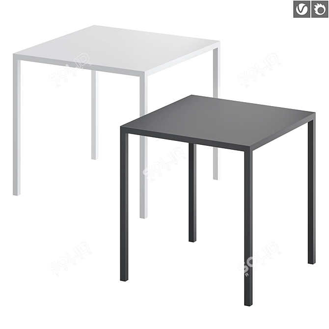 Modern Qu Polygonal Table Sculpture 3D model image 1
