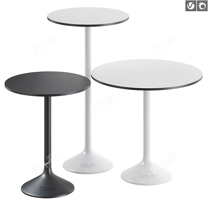 Stylish Colos Stato Circle Table 3D model image 1