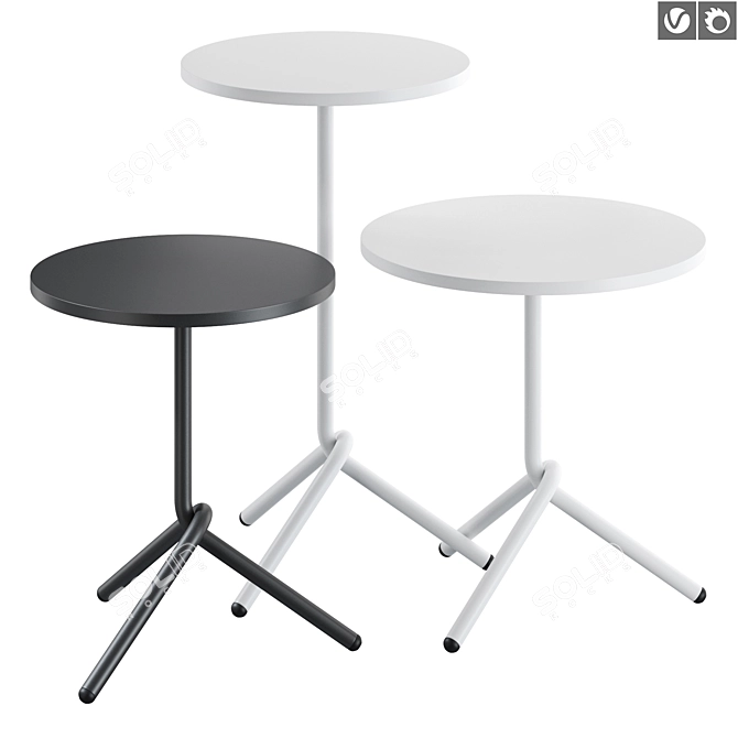 Modern Geometric Polygon Circle Tables 3D model image 1