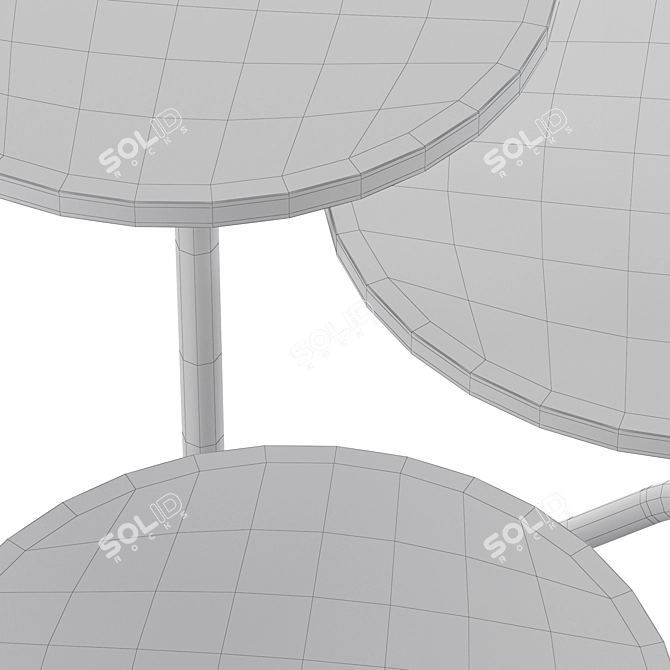 Modern Geometric Polygon Circle Tables 3D model image 4