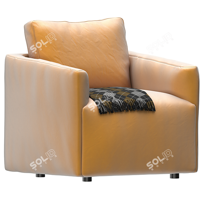 Elegant Venice Contract Armchair 3D model image 2