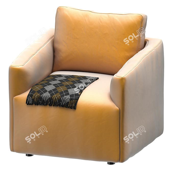 Elegant Venice Contract Armchair 3D model image 4