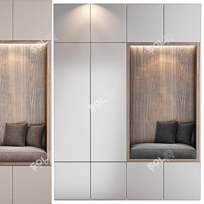 Modern Hallway N03 Furniture Set 3D model image 2