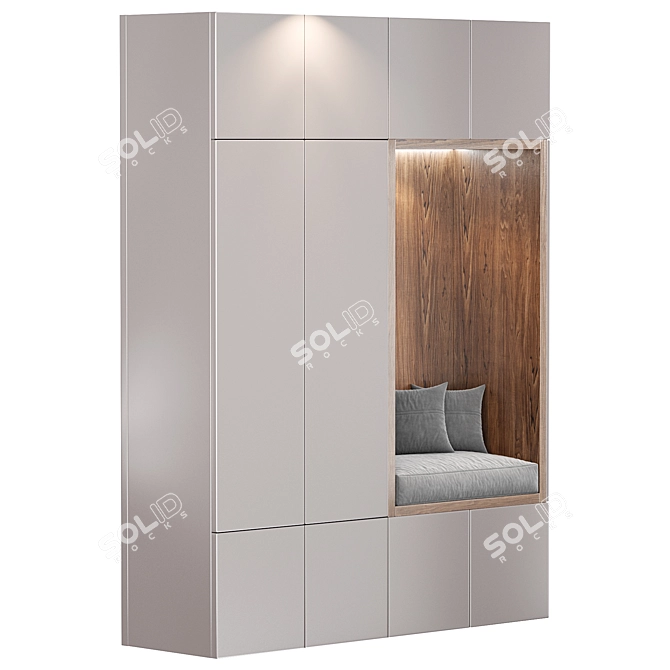 Modern Hallway N03 Furniture Set 3D model image 3