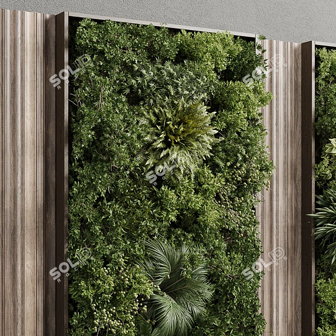 Wooden Frame 53 Plant Wall 3D model image 3