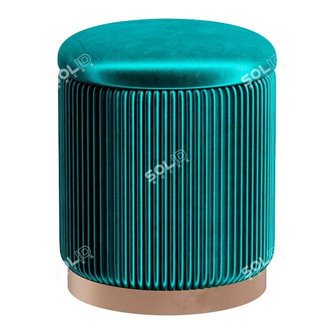 Beatrice Glossy Velor Storage Pouf 3D model image 1