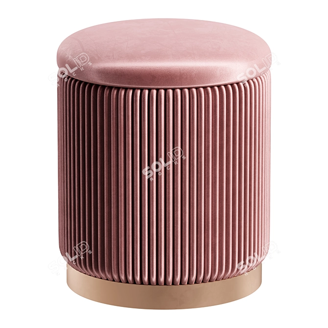 Beatrice Glossy Velor Storage Pouf 3D model image 4