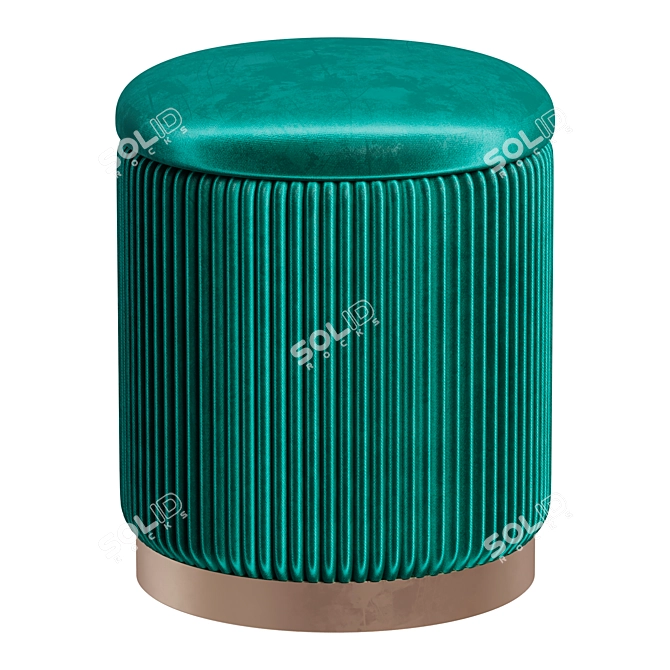 Beatrice Glossy Velor Storage Pouf 3D model image 6