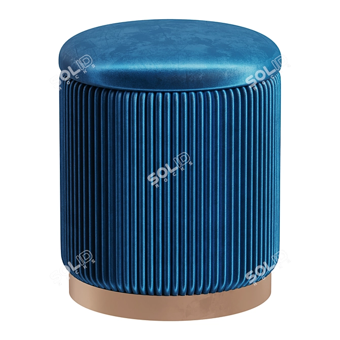 Beatrice Glossy Velor Storage Pouf 3D model image 7