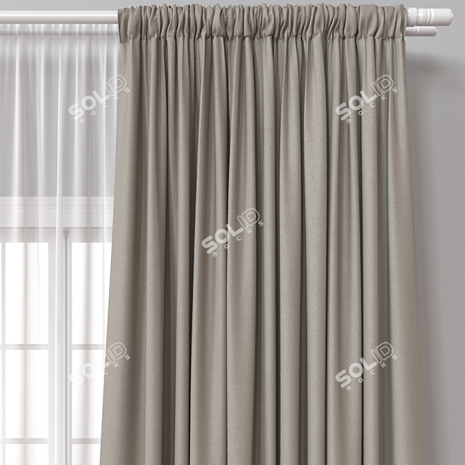 Versatile Render-Ready Curtain Model 3D model image 3